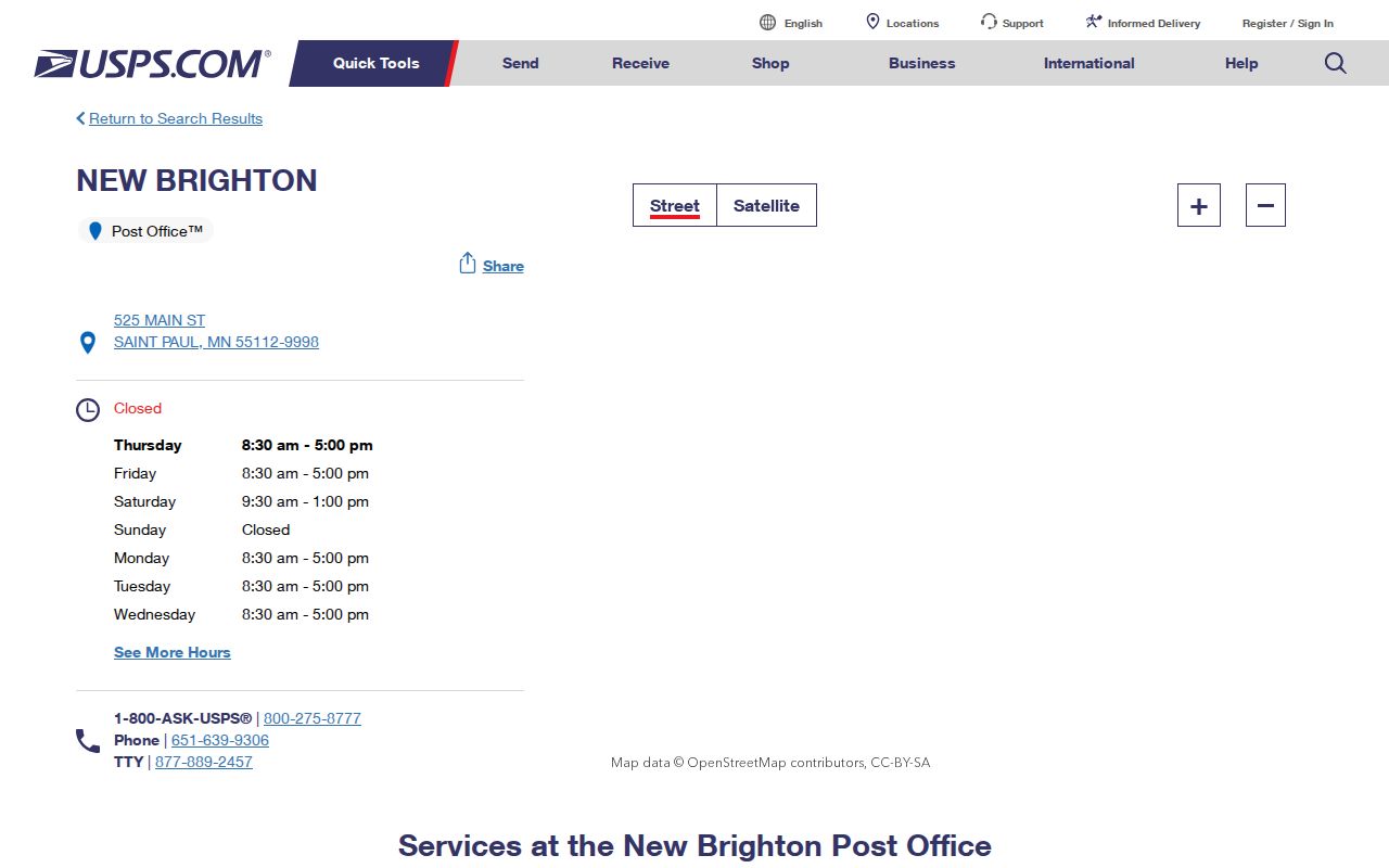 New Brighton ZIP code directory reference from the USPS New Brighton Post Office listing